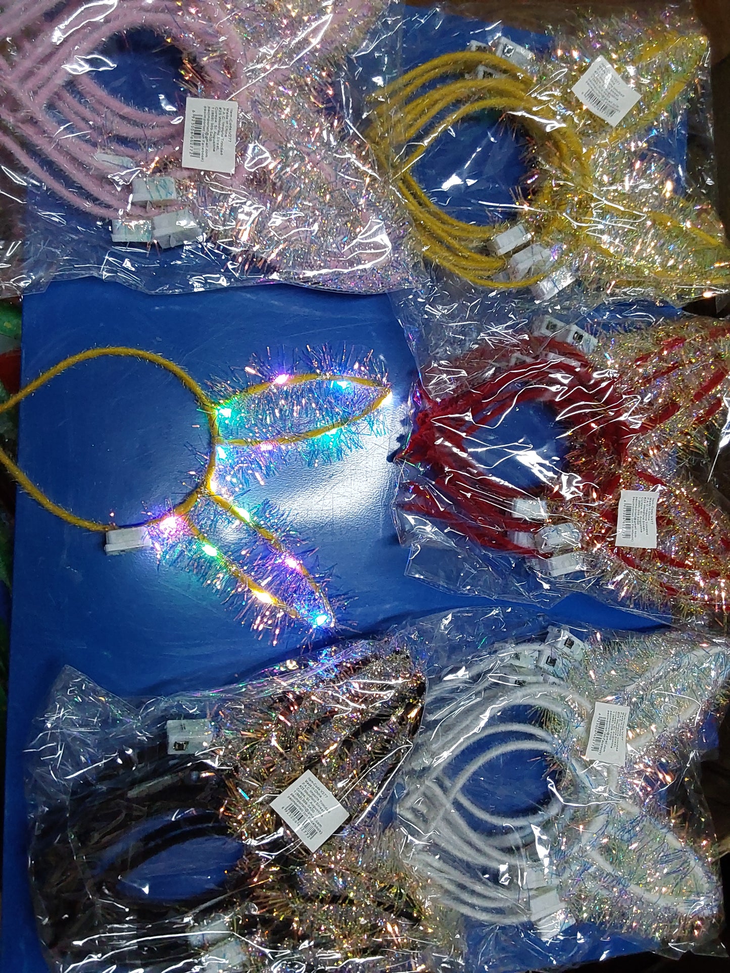 V277 - RABBIT EARS LED HEADPIECE GLITTER