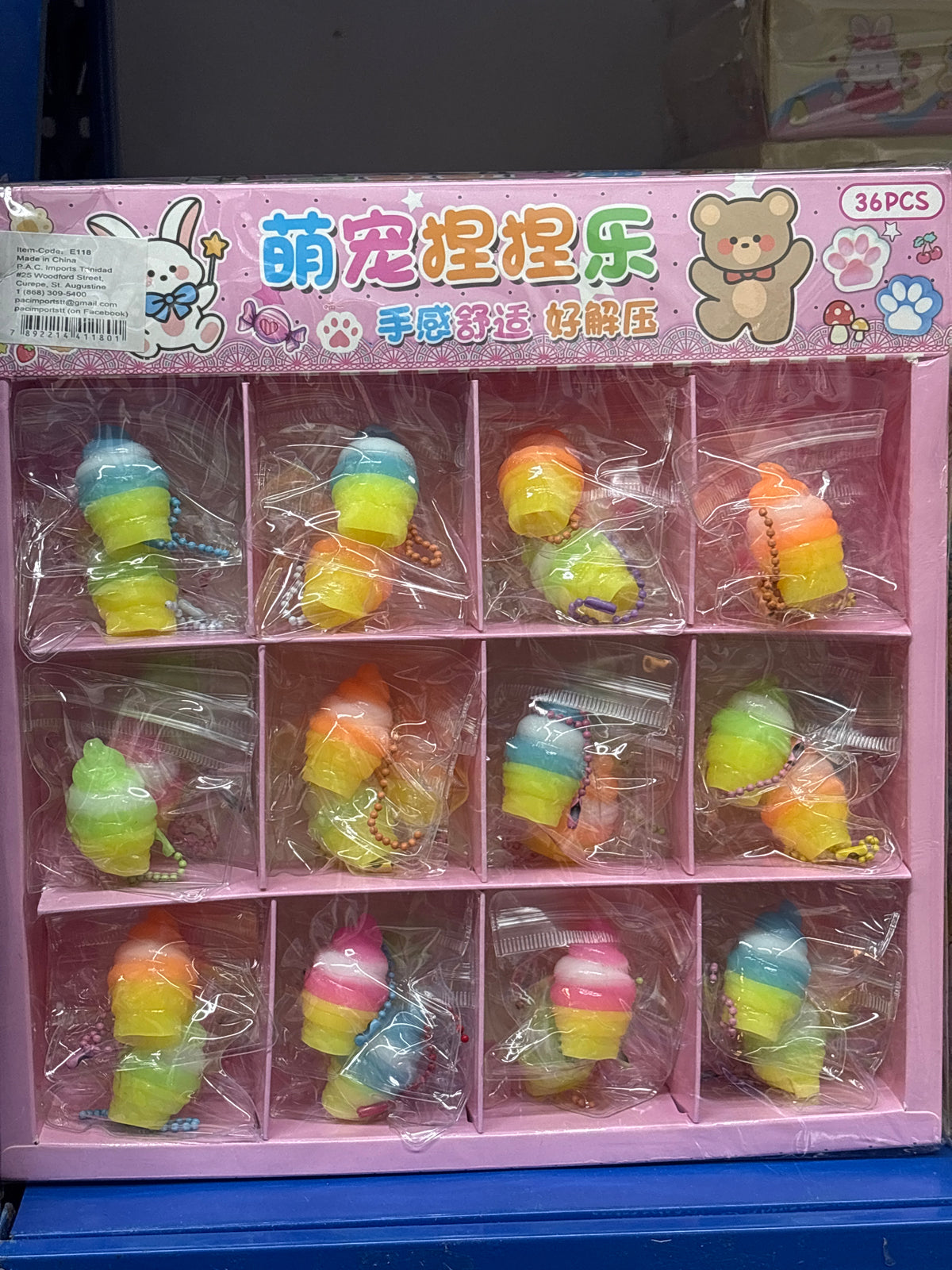 E118-Mini Ice cream keychain(36PCs box $80)