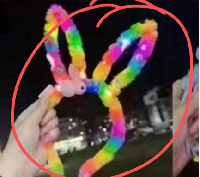 W11-RABBIT HEAD PIECE MULTI COLORED