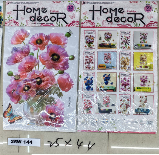 W144 - 3D FLOWERS STICKER (25X4CM)