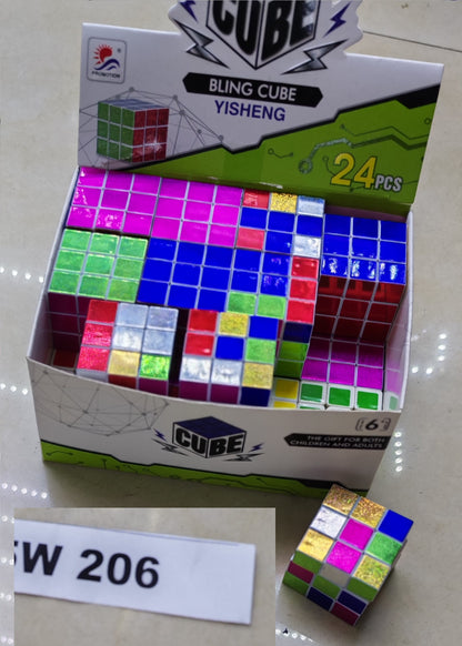 W206 - MINI RUBIK CUBE GLITTER 3x3