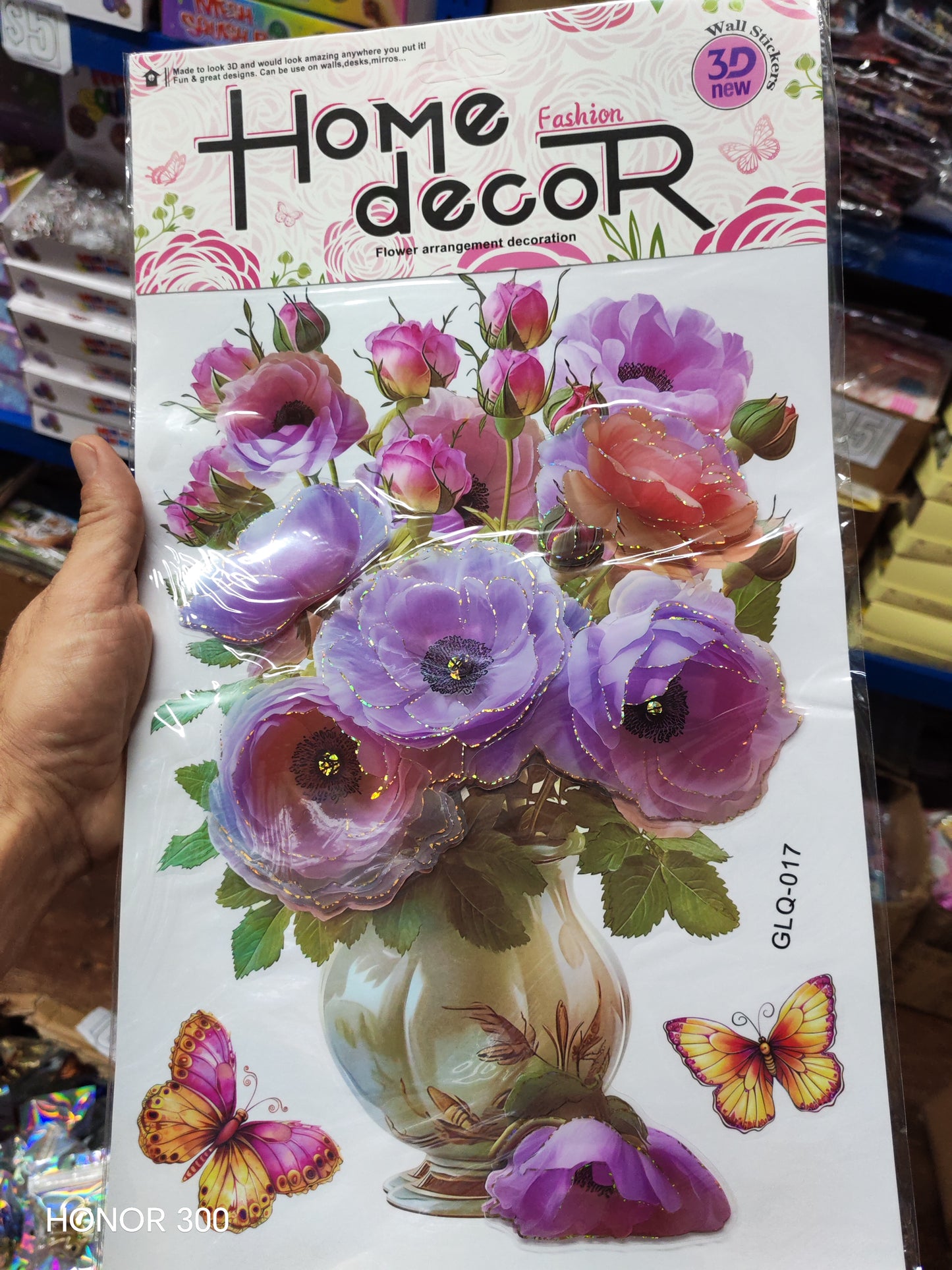W144 - 3D FLOWERS STICKER (25X4CM)