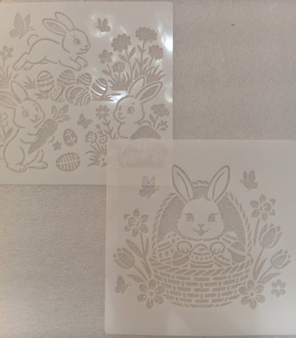 E319- 16PC EASTER STENCIL SET (LARGE 6X6IN)