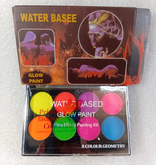 E326- 8 PC PRO UV GLOW FACEPAINT KIT (Water based)