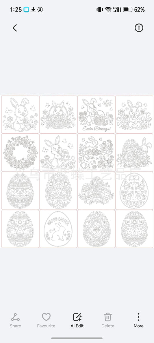 E319- 16PCs Easter Stencil Set
