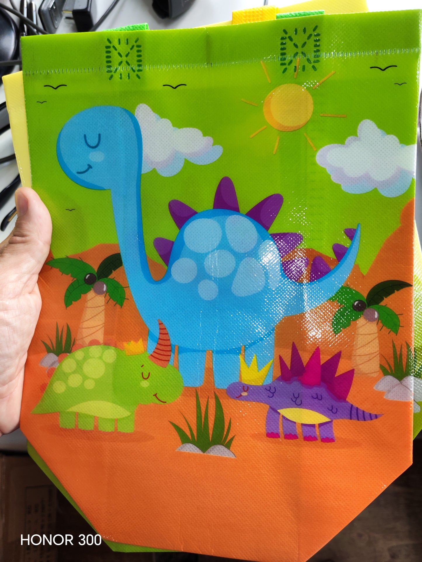 REUSEABLE PARTY BAG - DINO - ORANGE