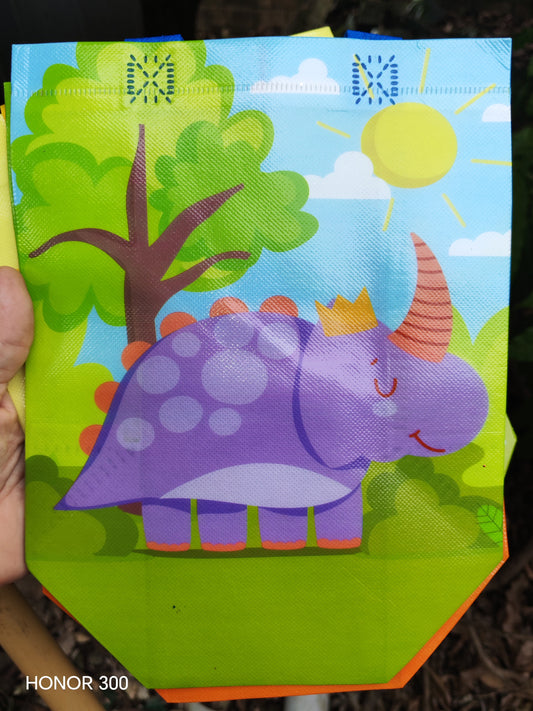 REUSEABLE PARTY BAG - DINO - ORANGE