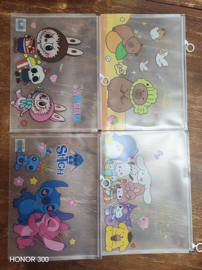 W177 - FOLDER PLASTIC [LALABU,STITCH,KUMI,CAPY]
