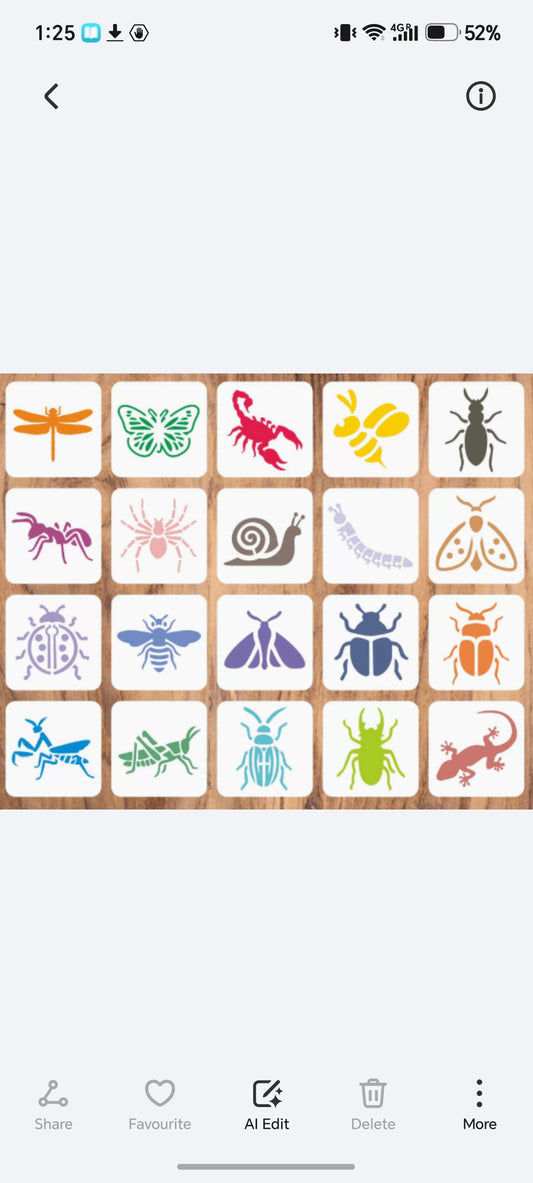 E321-20 pc Insects  Stencil Set