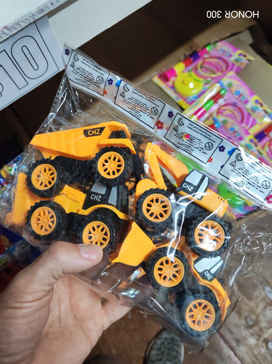 W389 - CONSTRUCTION TRUCK 4PC PULL BACK