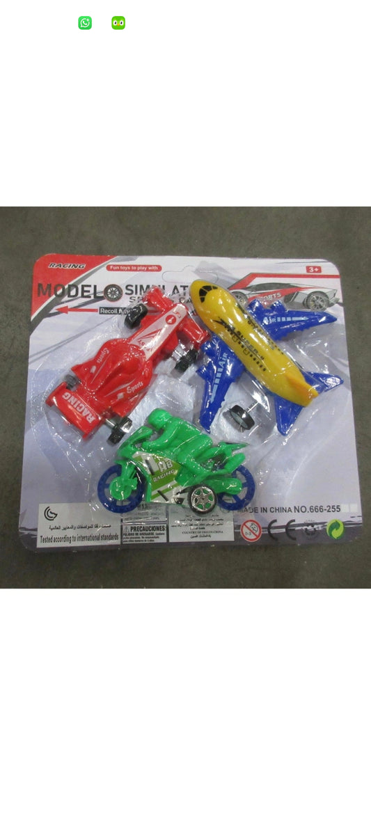 E263- 3Pc Set (plane,car,bike)