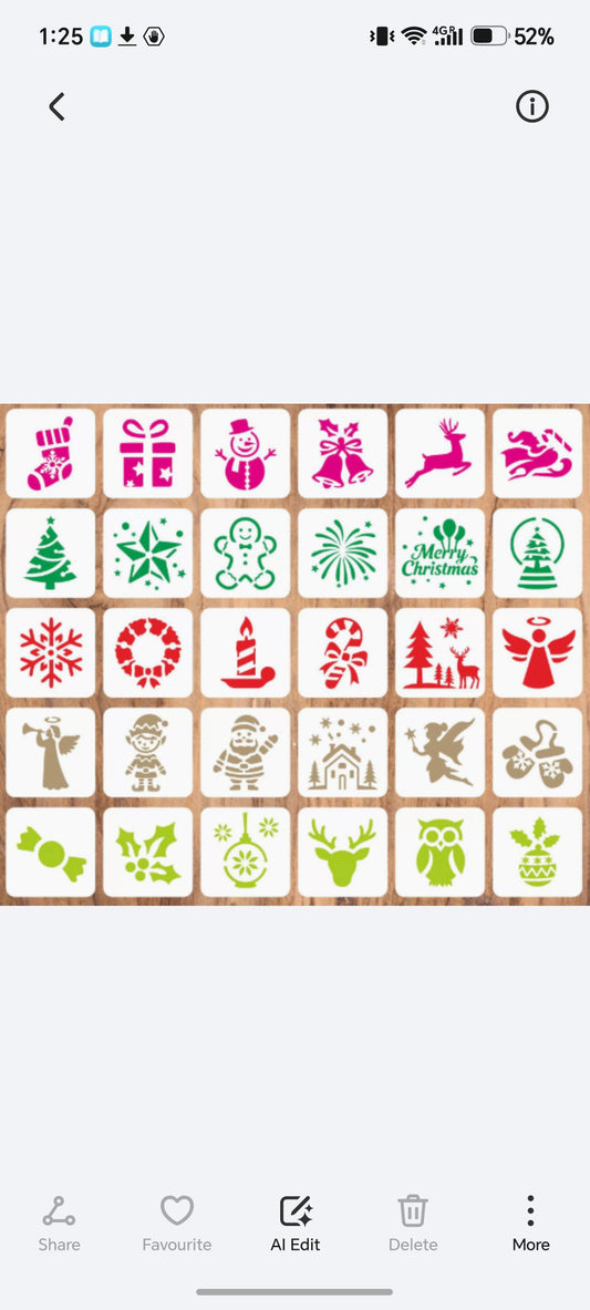 E320-30 pc Christmas Stencil Set