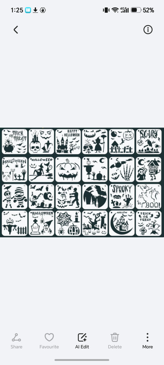 E323- 24pc Halloween Stencil Set