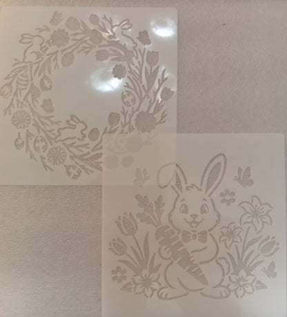 E319- 16PC EASTER STENCIL SET (LARGE 6X6IN)