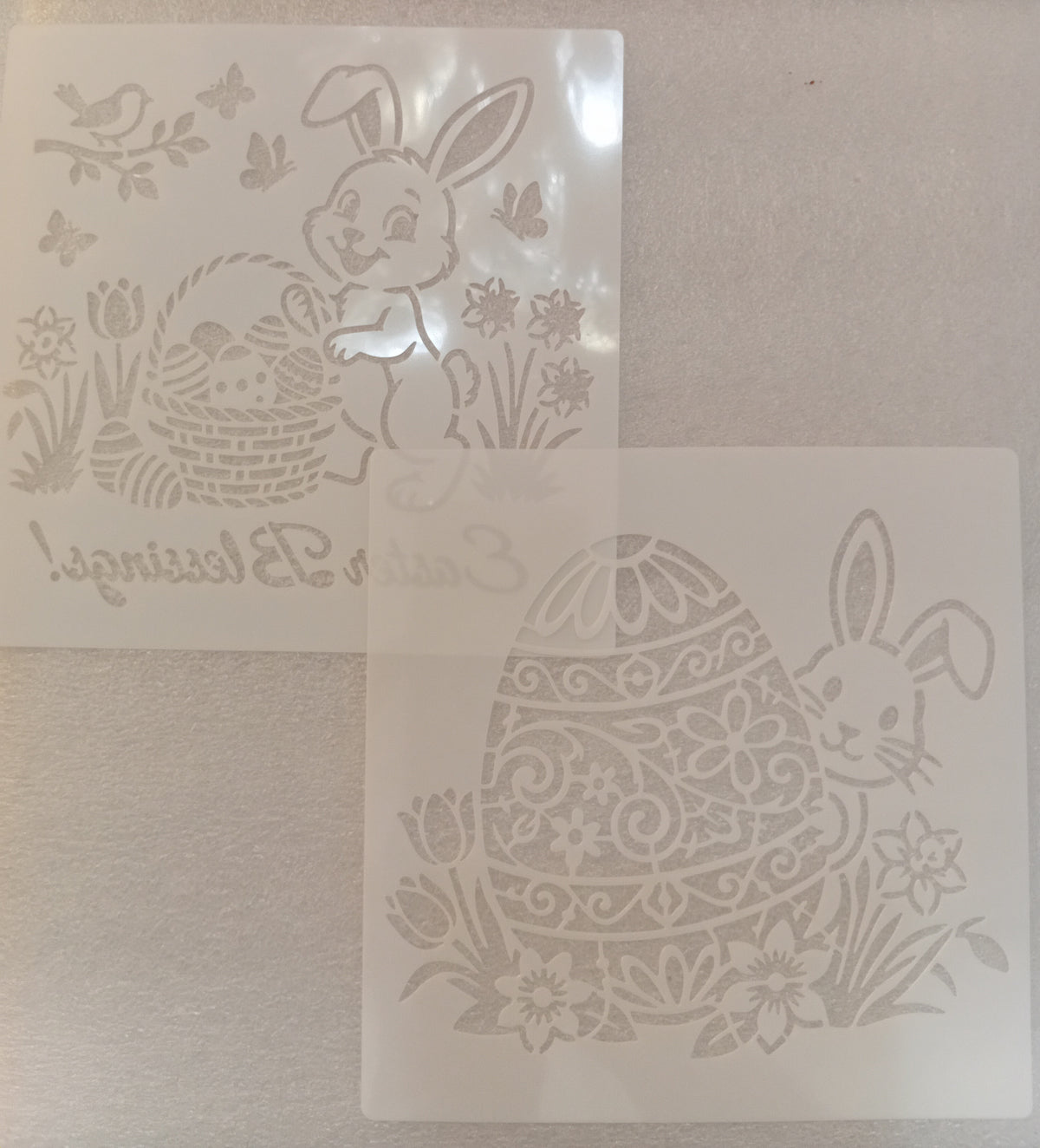 E319- 16PC EASTER STENCIL SET (LARGE 6X6IN)