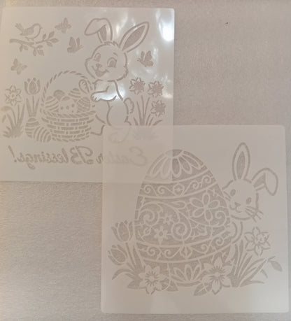 E319- 16PC EASTER STENCIL SET (LARGE 6X6IN)