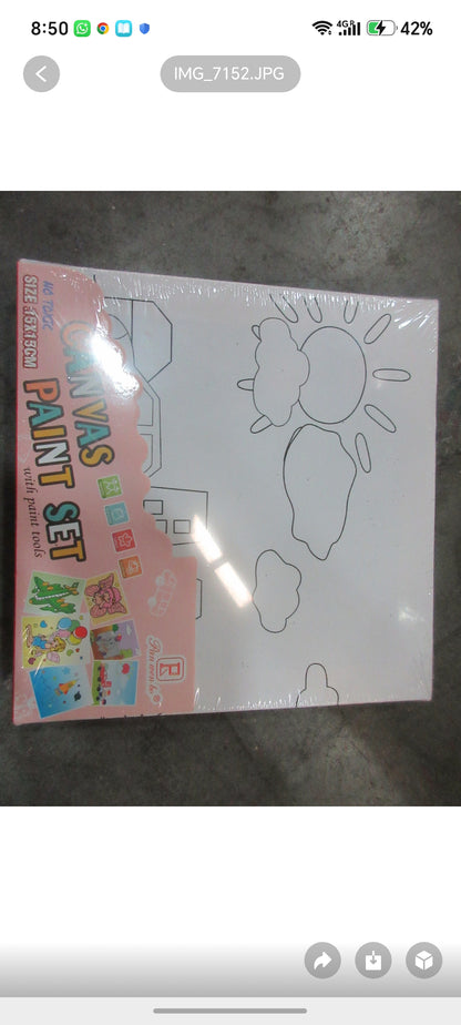 E309- Canvas with Designs/Paint(15x15cm)