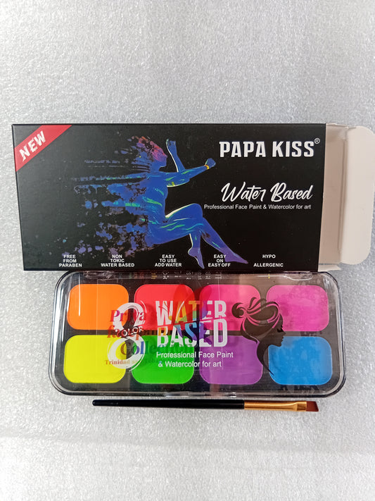 E325- UV 8PIECE PROFESSIONAL FACEPAINT KIT (Water Based)