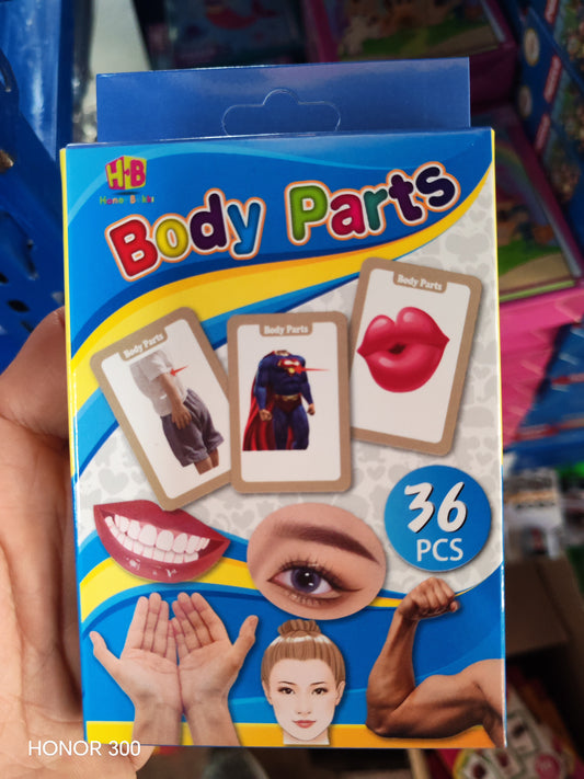 FLASH CARDS BODY PARTS 36PC