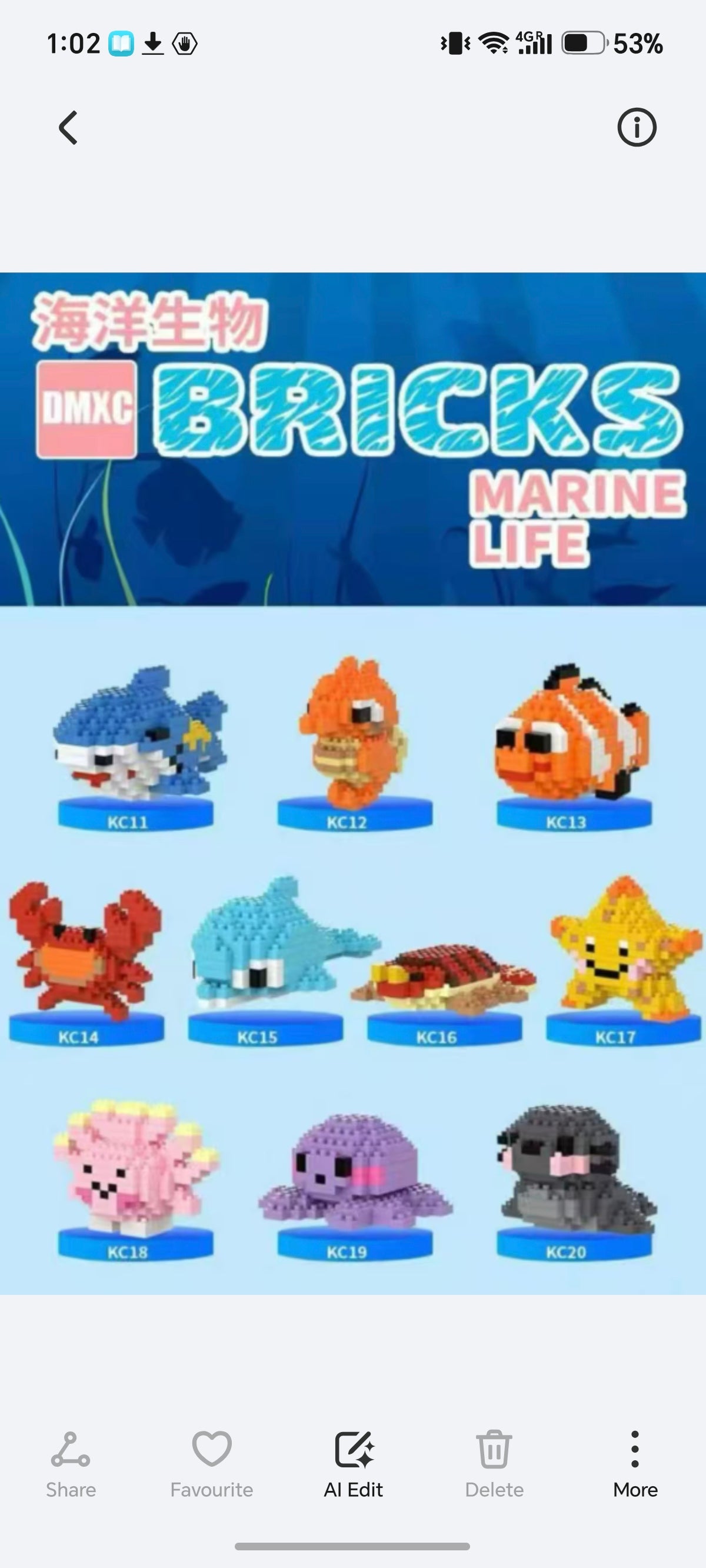 E300- Mini Bricks Sea Animals