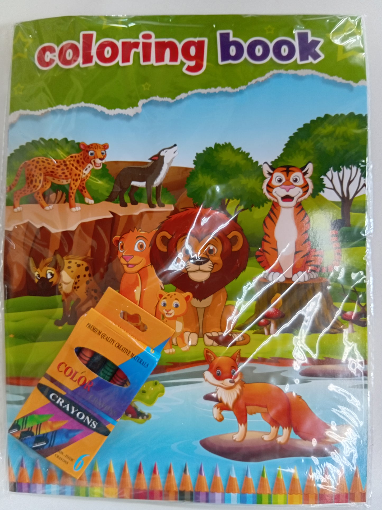 COLORING BOOK OCEAN WITH CRAYONS