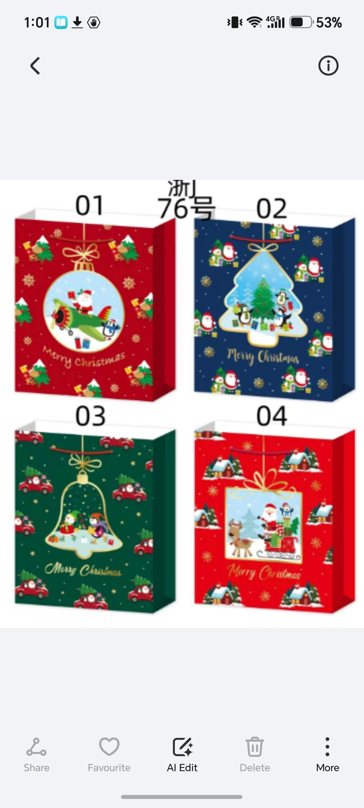W2-2- Christmas Handle Bag
