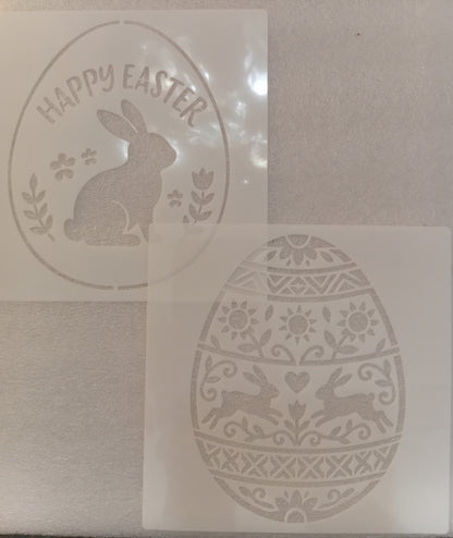 E319- 16PC EASTER STENCIL SET (LARGE 6X6IN)