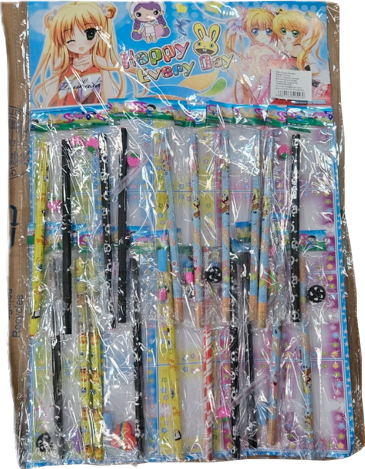 W561 - PENCIL/ERASER 20 PCS